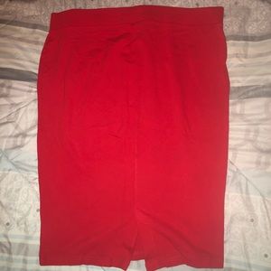 Red pencil skirt